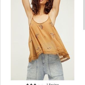 Free people sheer beaded cami size large never worn